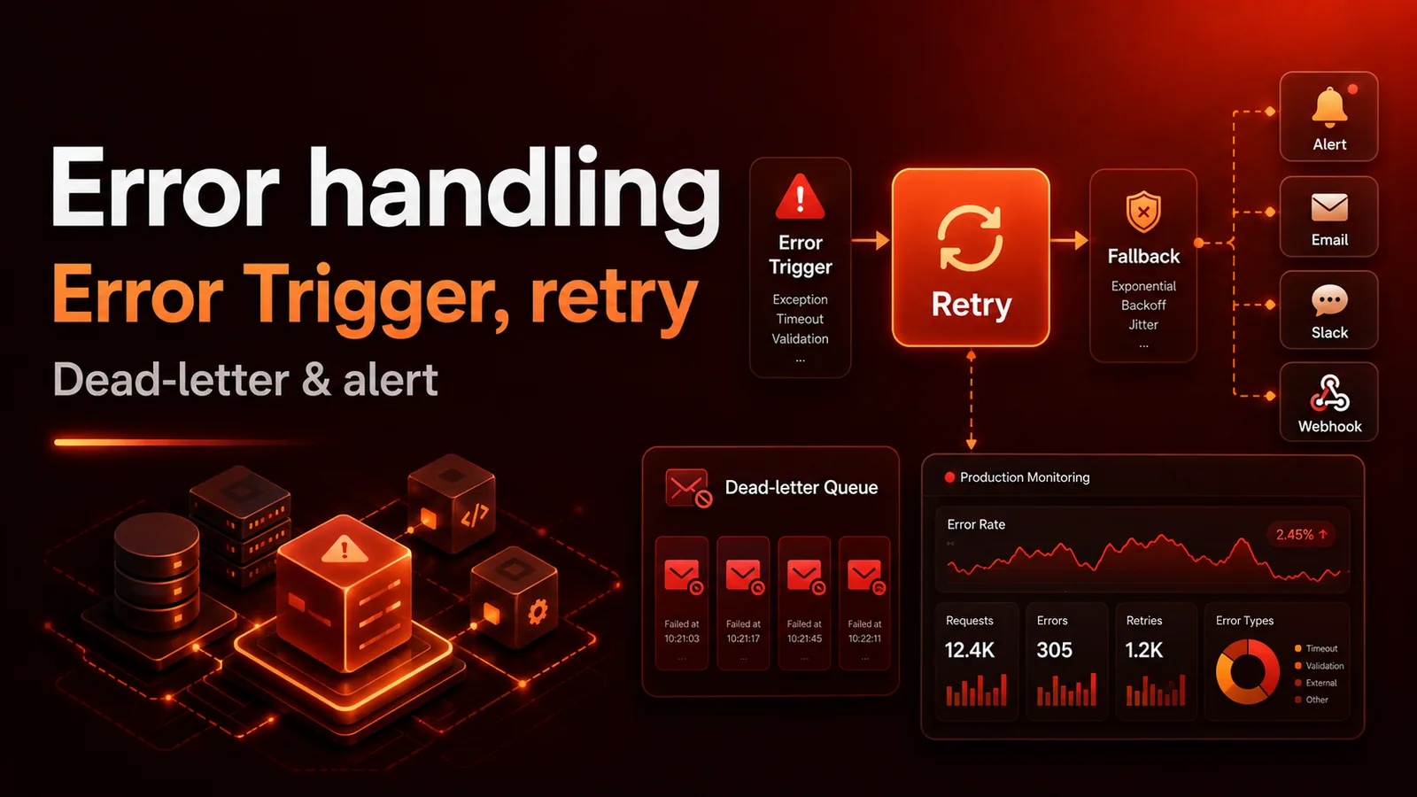 Bài 9 — Error handling chuẩn production: Error Trigger, retry, dead-letter, alert